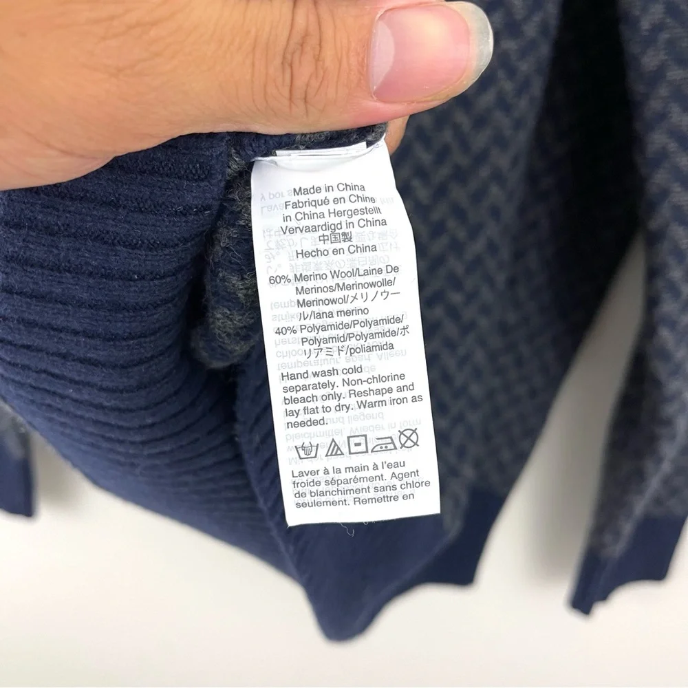 J. Crew Merino Wool Herringbone Half-Zip Sweater